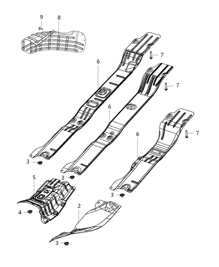 1988 Dodge Shadow Shield Exhaust Catalytic Converter Diagram for 68324462AB