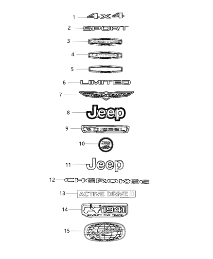 Nameplate Hood Diagram for 68275655AB