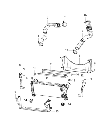 1984 Jeep Cherokee Duct Charge Air Cooler Outlet Diagram for 68417829AB