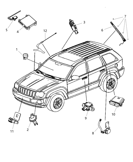 2015 Jeep Wrangler Clip Sensor Diagram for 68100274AA