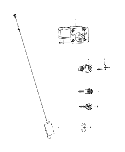 Antenna Keyless Entry Diagram for 5026459AD