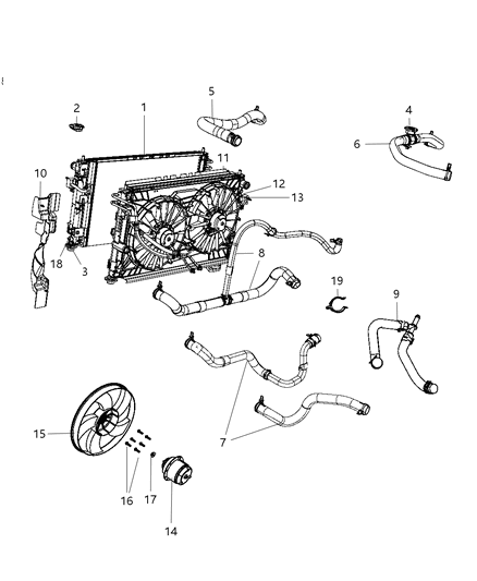 Hose Radiator Outlet Diagram for 5058998AE