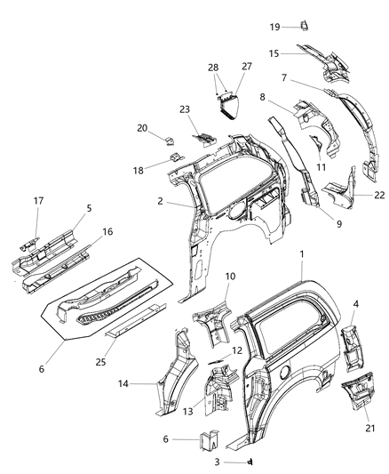 Retainer Fascia Diagram for 5109586AC