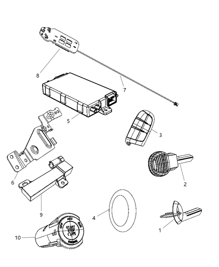 Receiver Hub Roof Diagram for 5026794AD