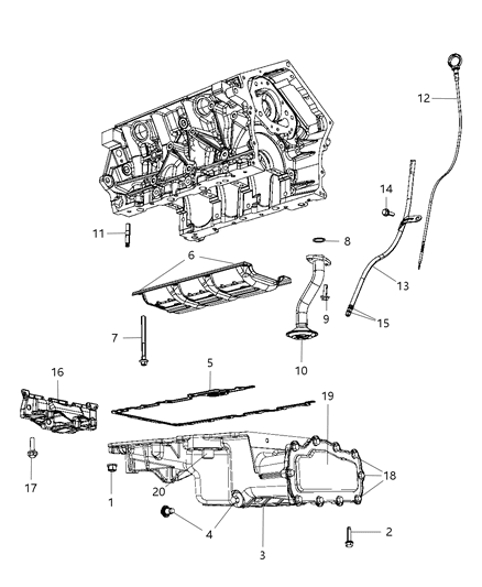 2008 Dodge Avenger Pan Oil Diagram for 4892061AB