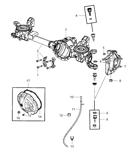 Housing Axle Diagram for 68065444AA