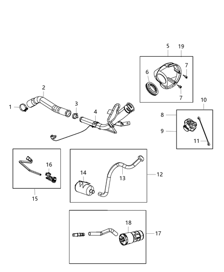 Filter Leak Detection Pump Diagram for 68192489AA