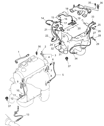Bolt And Washer Crank Angle Sensor M6X16 Diagram for MD182842