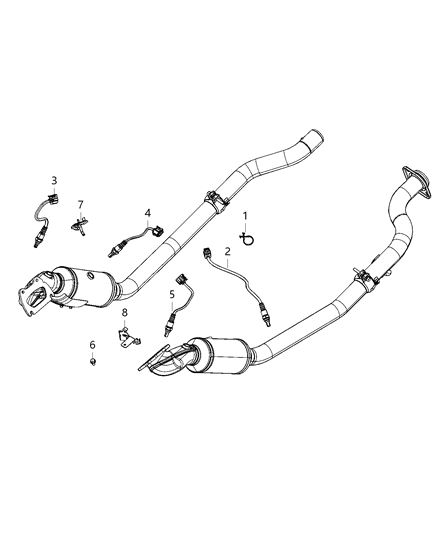 1987 Dodge Ram 50 Bracket Oxygen Sensor Clip To Oxygen Sensor Diagram for 68330534AA