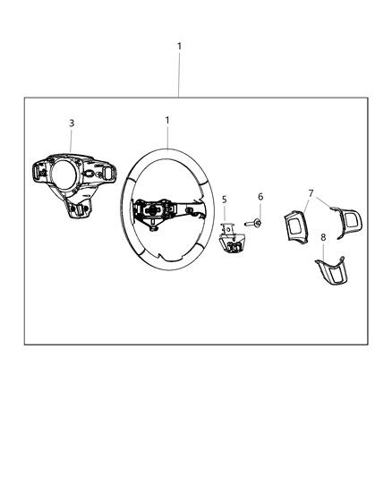 2006 Dodge Durango Plug Steering Wheel Cover Diagram for 5LS77XSAAA