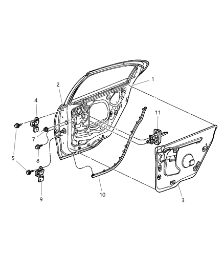 Door Rear Diagram for 5003237AH
