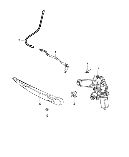 Arm And Blade Rear Wiper Diagram for 68256590AA