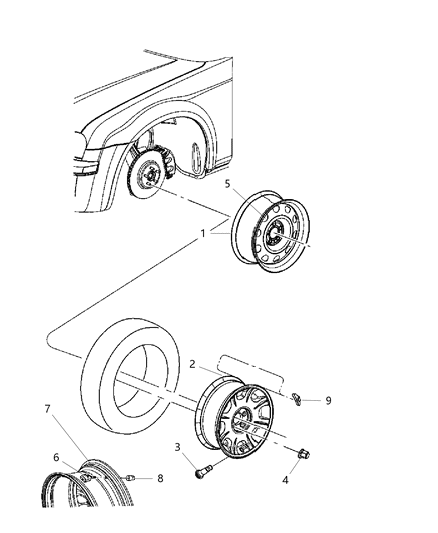2016 Chrysler Town & Country Wheel Aluminum Diagram for 4782490AA