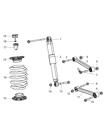 Arm Upper Control Rear Diagram for 68005174AA
