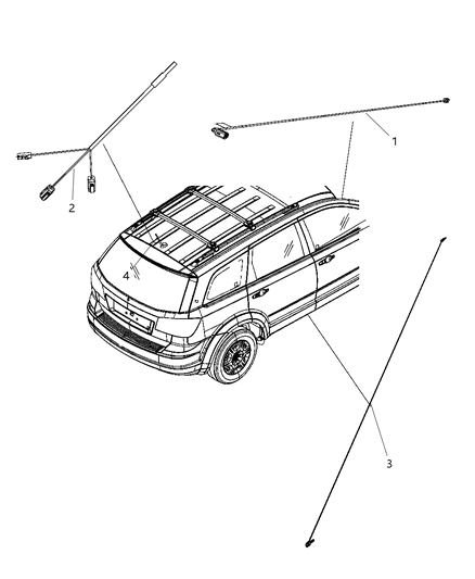2011 Dodge Journey Cable Satellite Radio Diagram for 68049341AA