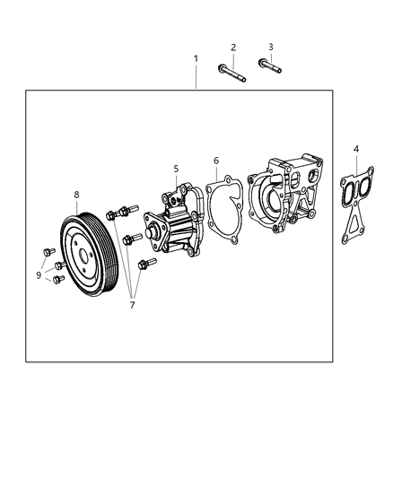 1986 Dodge D250 Pump Water Diagram for 5047138AA