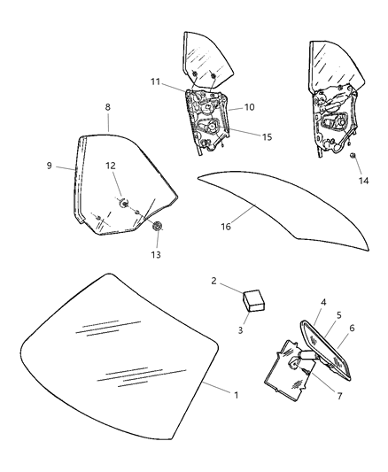 2004 Chrysler Sebring Terminal Package Heated Rear Window Diagram for 5093179AA