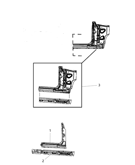 Panel Bodyside Aperture Front Diagram for 68003226AF
