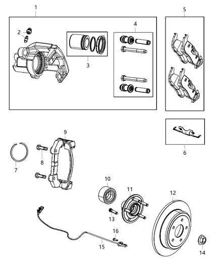 2002 Dodge Caravan Sensor Wheel Speed Diagram for 5154230AC