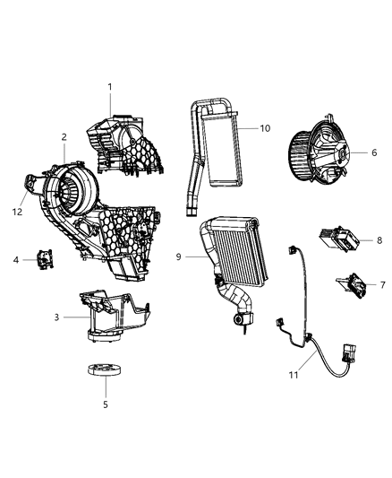2010 Dodge Journey Evaporator A/C: Tubes, O-Rings, Valve, Seals Diagram for 68038191AA