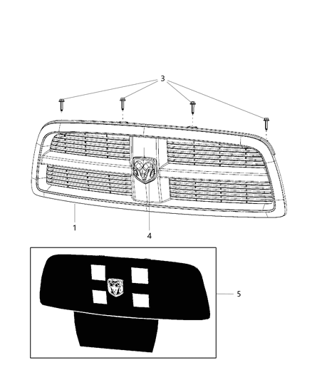 Cover Kit Cold Weather Includes: Bumper Opening Cover, Front Diagram for 82212217AD