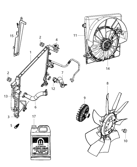Hose Radiator Outlet Diagram for 55037948AD