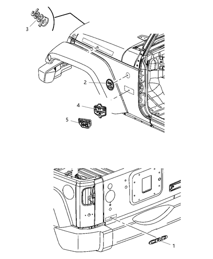 Nameplate Front Fender Oscar Mike Diagram for 68093911AA