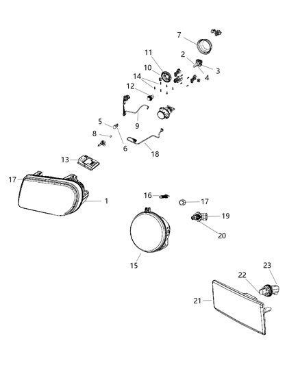 Headlamp Diagram for 4806165AI