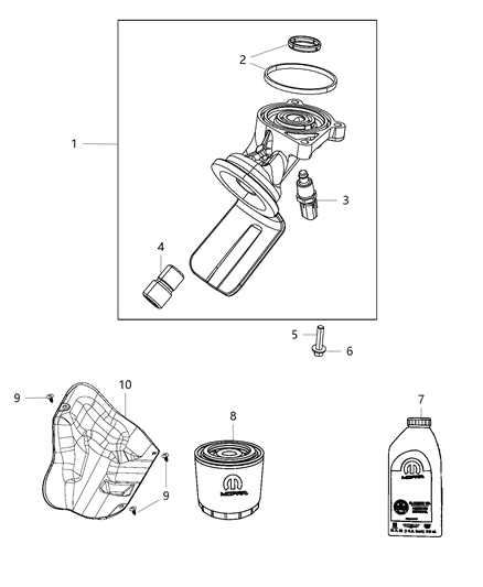 2011 Jeep Patriot Filter Engine Oil Diagram for 2AMFL339AA
