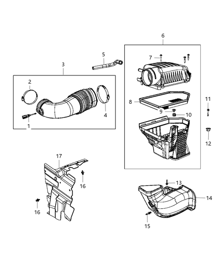 Shield Air Intake Diagram for 5182345AB
