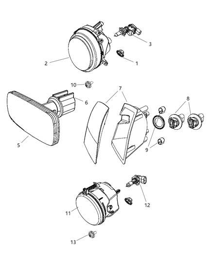 Lamp Parking And Turn Signal Diagram for 68000683AA
