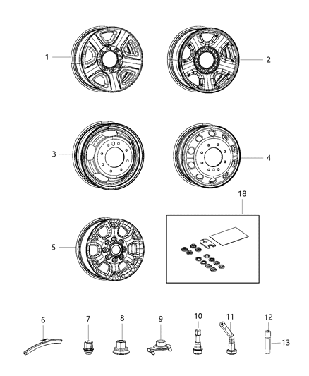 1997 Dodge Stratus Wheel Steel Spare Diagram for 4755301AB