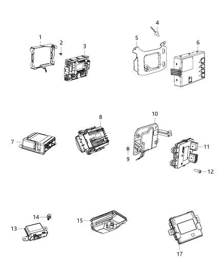 Module AWD Driveline Drive Train Control Module Diagram for 68361842AA
