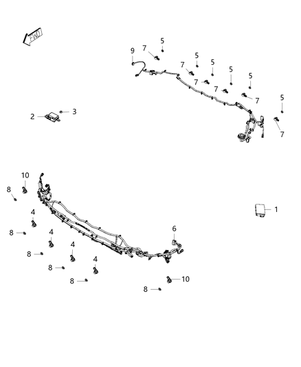 Sensor Blind Spot Detection Diagram for 68307162AF