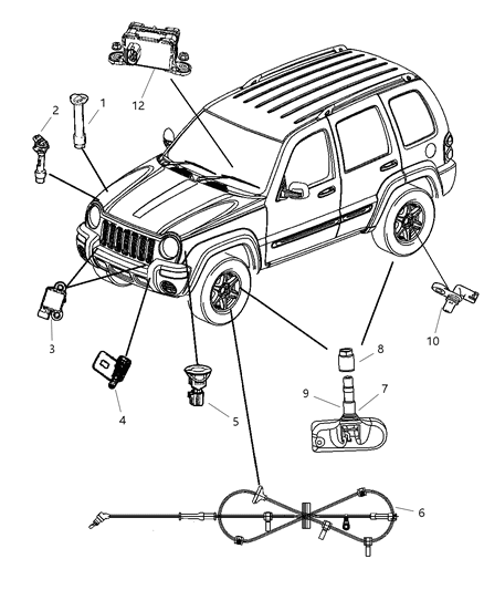2011 Ram 2500 Sensor Wheel Speed Diagram for 52129178AB