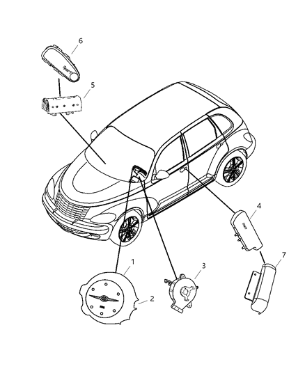 2007 Chrysler PT Cruiser Cover Air Bag Module Diagram for YW781S2AG