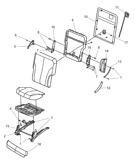 2007 Dodge Durango Handle Seat Release Diagram for YM821D5AA