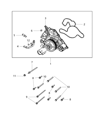 2015 Ram 1500 Pump Water Diagram for 53022192AK
