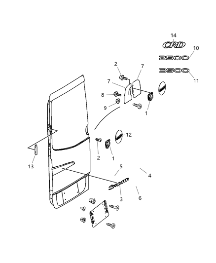 Nameplate Diagram for 68018863AA