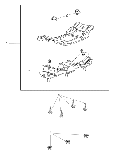 1984 Dodge Rampage Isolator Transmission Mount Diagram for 68090654AC