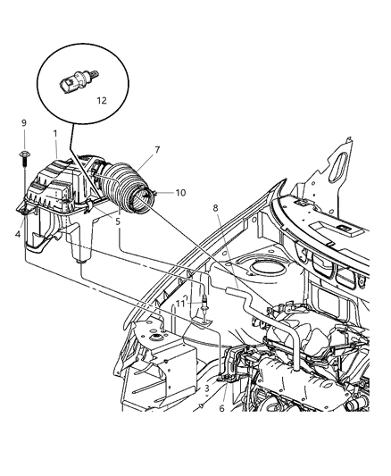 2005 Dodge Grand Caravan Hose Crankcase Vent Diagram for 4781264AB