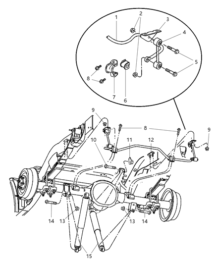 Link Stabilizer Bar Diagram for 52106303AA