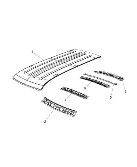 Panel Roof Diagram for 68259295AA