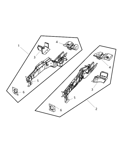 Rail Front Right, Passenger Side Diagram for 5109238AI