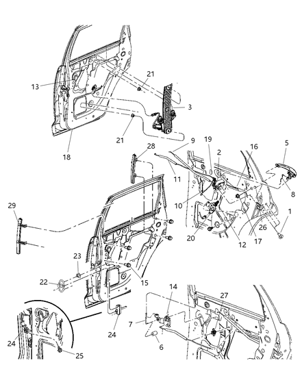 Latch Rear Door Diagram for 5027074AG