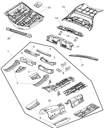 Bracket Transmission Mount Diagram for 5065208AB