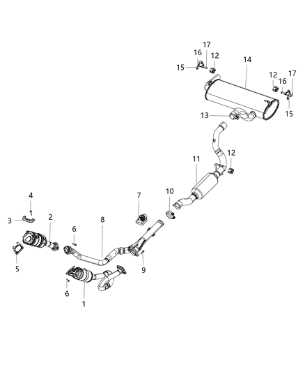 Pipe Exhaust Extension Diagram for 68298299AD