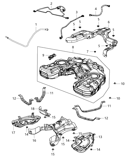 Strap Fuel Tank Diagram for 68148069AB