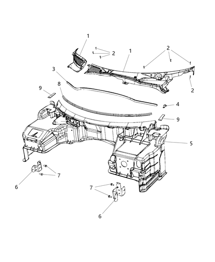 Screen Cowl Top Diagram for 5NV04RXFAD
