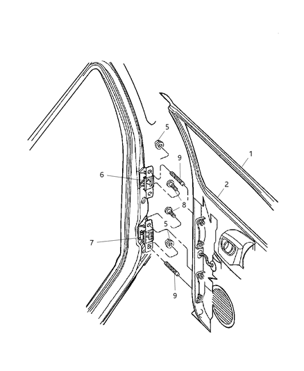 Deadener Door Panel Diagram for 55032184AB